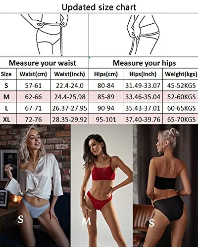 10 Pack Seamless Underwear for Women Lace Bikini Panties High Cut Stretch Invisible No Show Sexy Cheeky Hipster