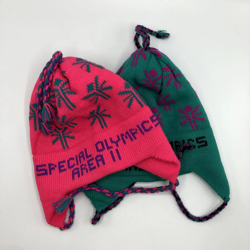 2 Special Olympics Winter Knit Ski Hats /b