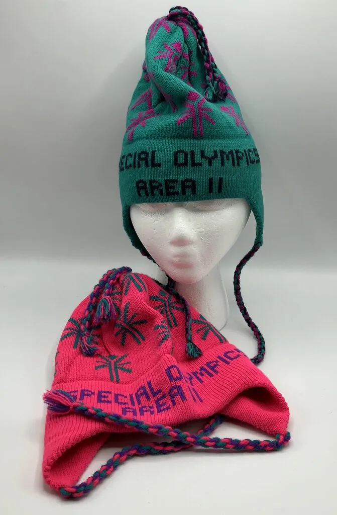 2 Special Olympics Winter Knit Ski Hats /b