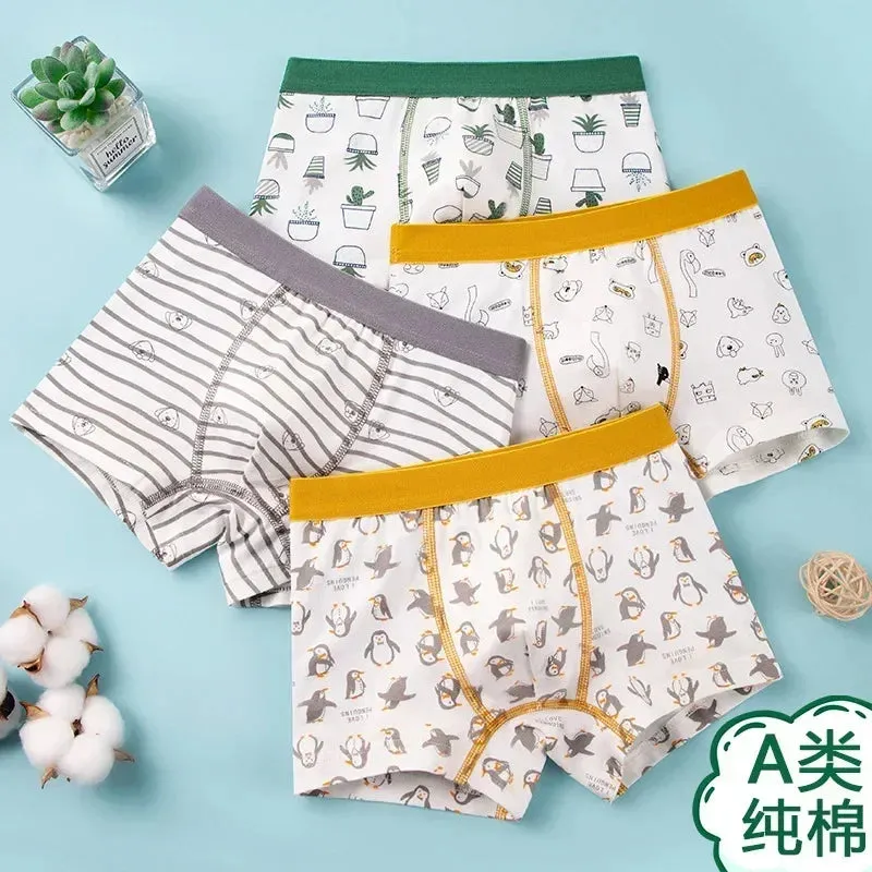 2pcs Children's Underwear Boy Panties Underpants Engineering Vehicle Cars Fire Engine Comfortable Shorts Briefs Boxers For Kids