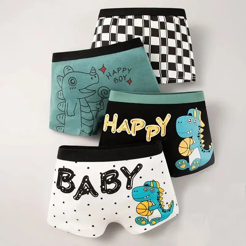 2pcs Children's Underwear Boy Panties Underpants Engineering Vehicle Cars Fire Engine Comfortable Shorts Briefs Boxers For Kids