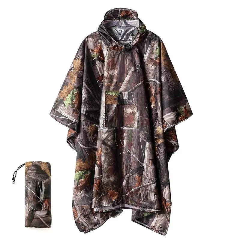 3 In 1 Outdoor Military Waterproof Rain Coat - Lightweight Reusable Camping Hiking Raincoat Poncho for Men and Women