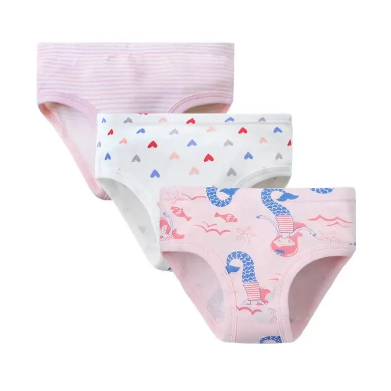 3pcs/Lot Cotton Kids Underwear Girls Underpants Cartoon Print Soft Children Panties Cute Teenager Briefs Clothing 2-10Y