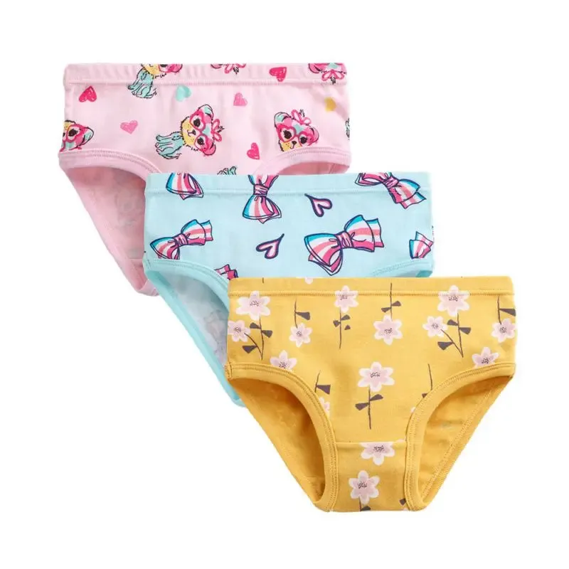 3pcs/Lot Cotton Kids Underwear Girls Underpants Cartoon Print Soft Children Panties Cute Teenager Briefs Clothing 2-10Y