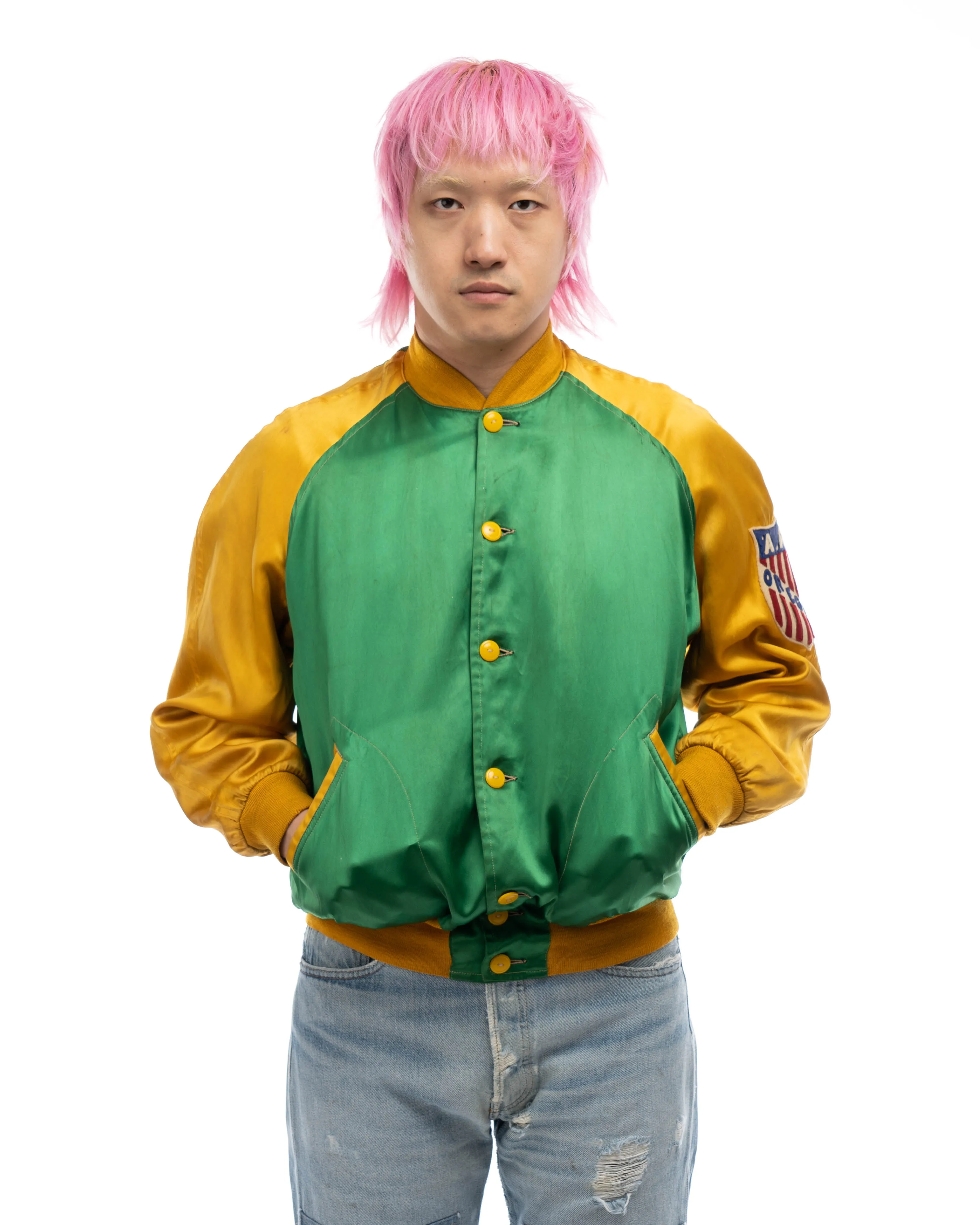 40’s Satin Bomber Jacket - Large