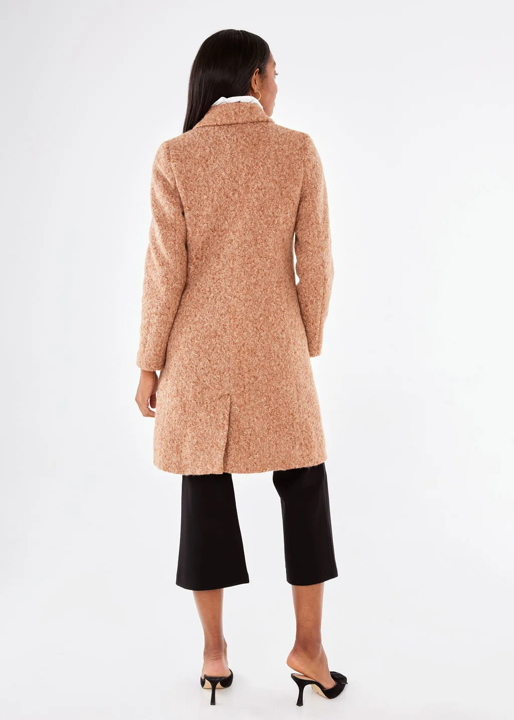 Abigail Coat Camel Shearling Boucle