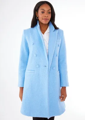 Abigail Coat Light Blue Shearling Boucle