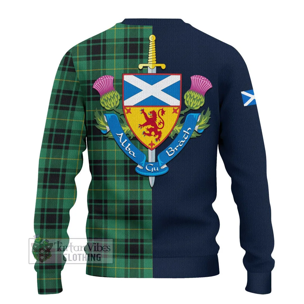 Arthur Ancient Tartan Ugly Sweater with Scottish Lion Royal Arm Half Style