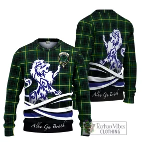 Arthur Modern Tartan Ugly Sweater with Alba Gu Brath Regal Lion Emblem