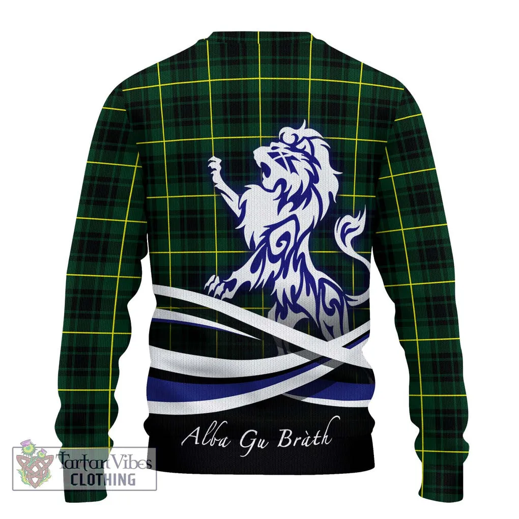 Arthur Modern Tartan Ugly Sweater with Alba Gu Brath Regal Lion Emblem