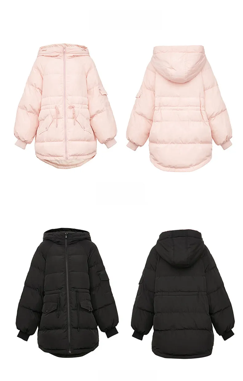 Autumn Winter Women's Loose Fit Cotton Jacket Parka Coat