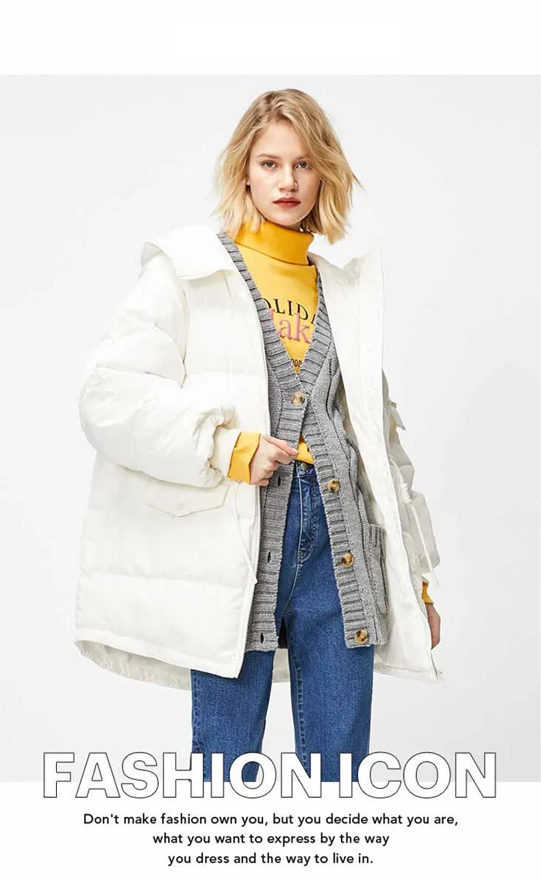 Autumn Winter Women's Loose Fit Cotton Jacket Parka Coat