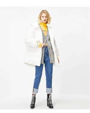 Autumn Winter Women's Loose Fit Cotton Jacket Parka Coat