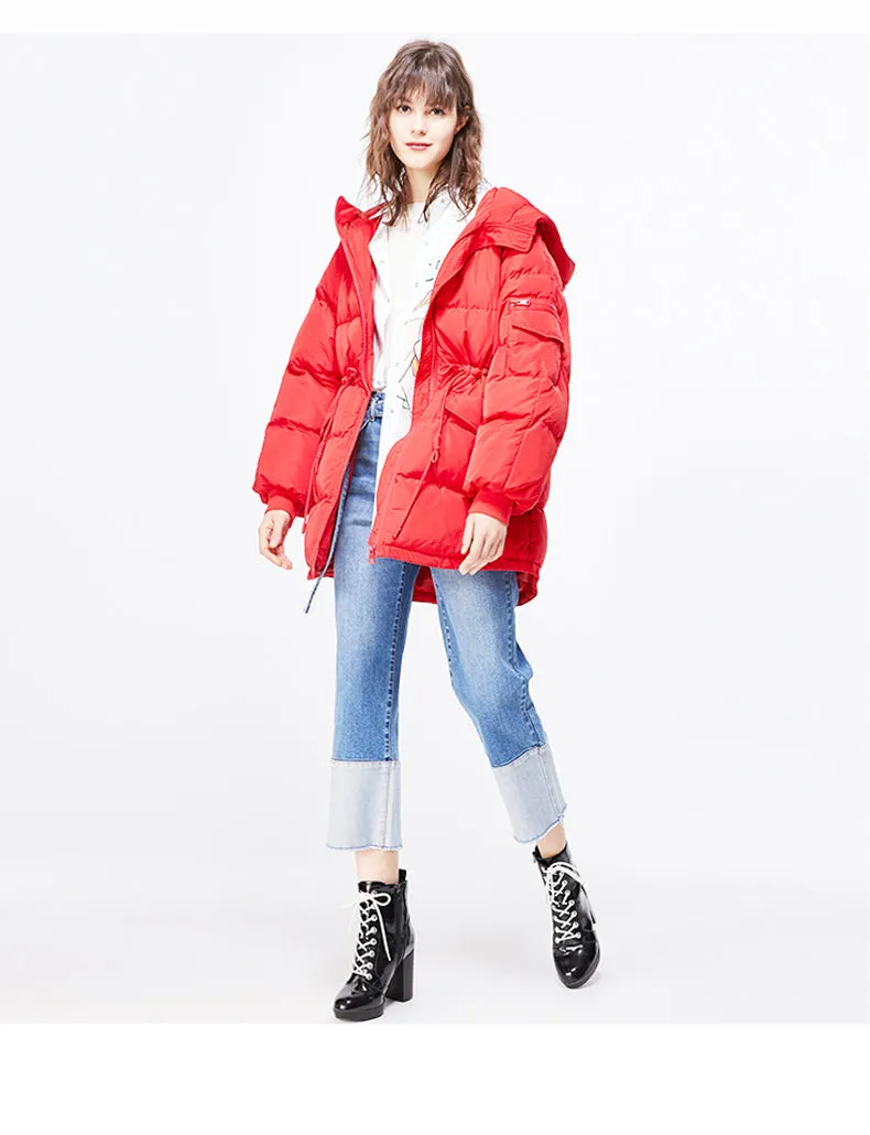 Autumn Winter Women's Loose Fit Cotton Jacket Parka Coat