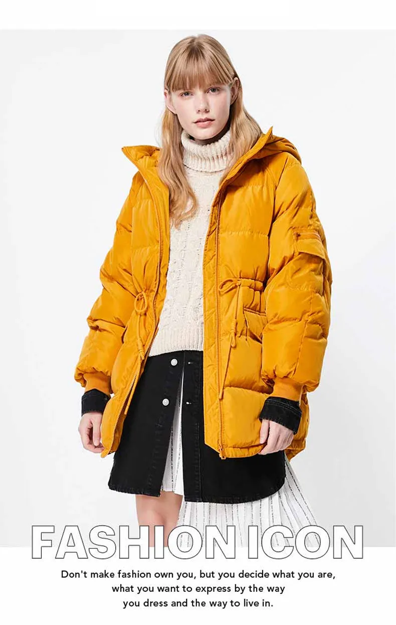 Autumn Winter Women's Loose Fit Cotton Jacket Parka Coat