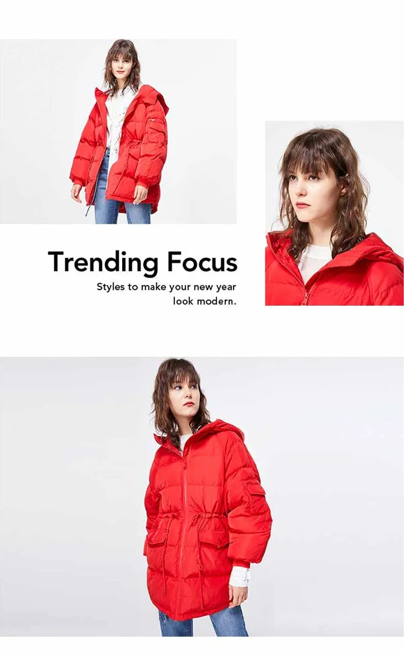 Autumn Winter Women's Loose Fit Cotton Jacket Parka Coat