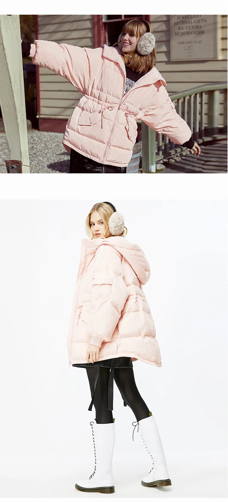 Autumn Winter Women's Loose Fit Cotton Jacket Parka Coat