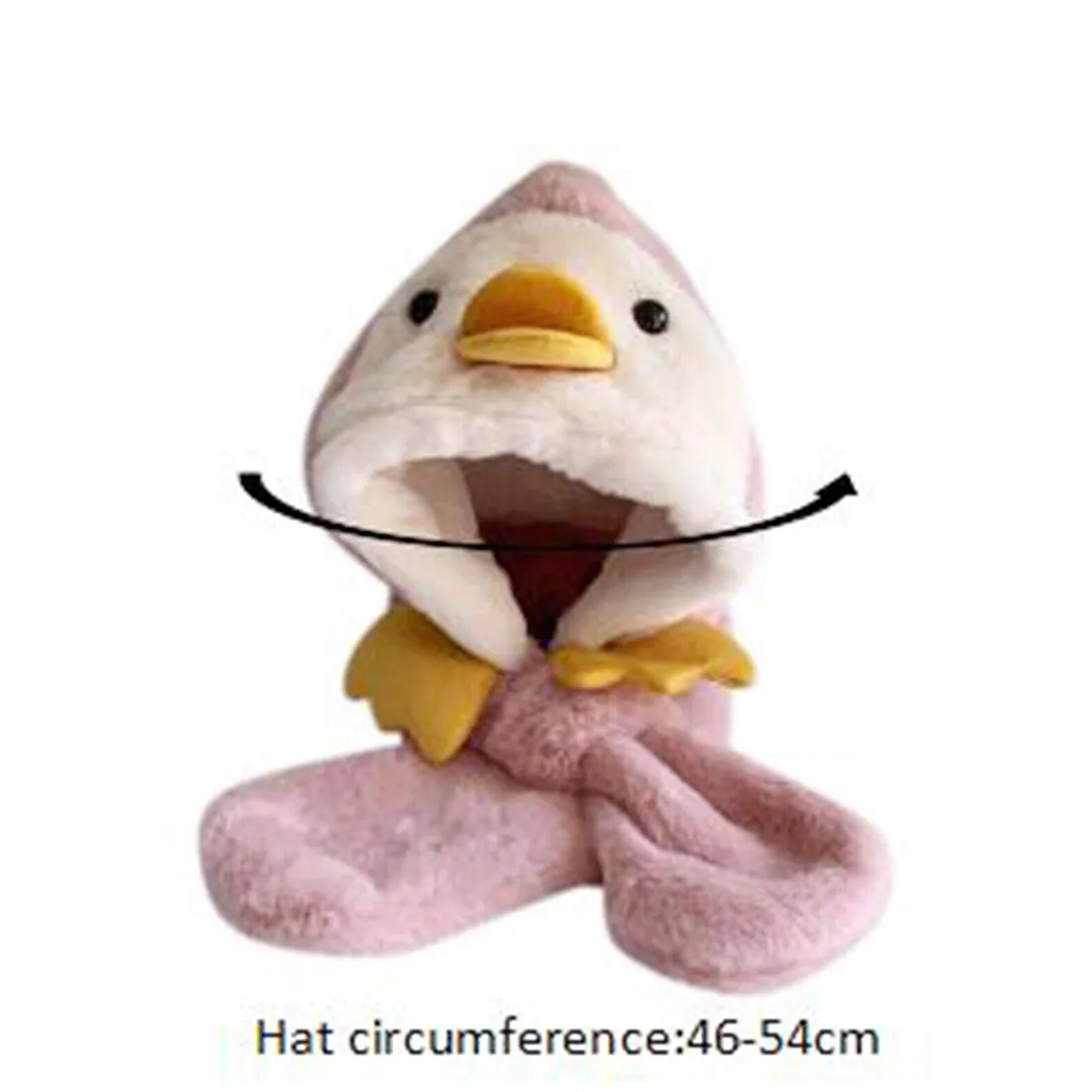 Babymoon Duck Winter Fleece Soft Cap with Scarf | Pink