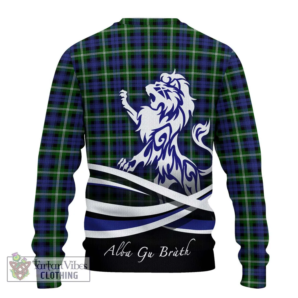 Baillie of Polkemmet Tartan Ugly Sweater with Alba Gu Brath Regal Lion Emblem