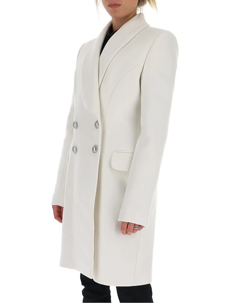 Balmain Double-Breasted Tailored Overcoat