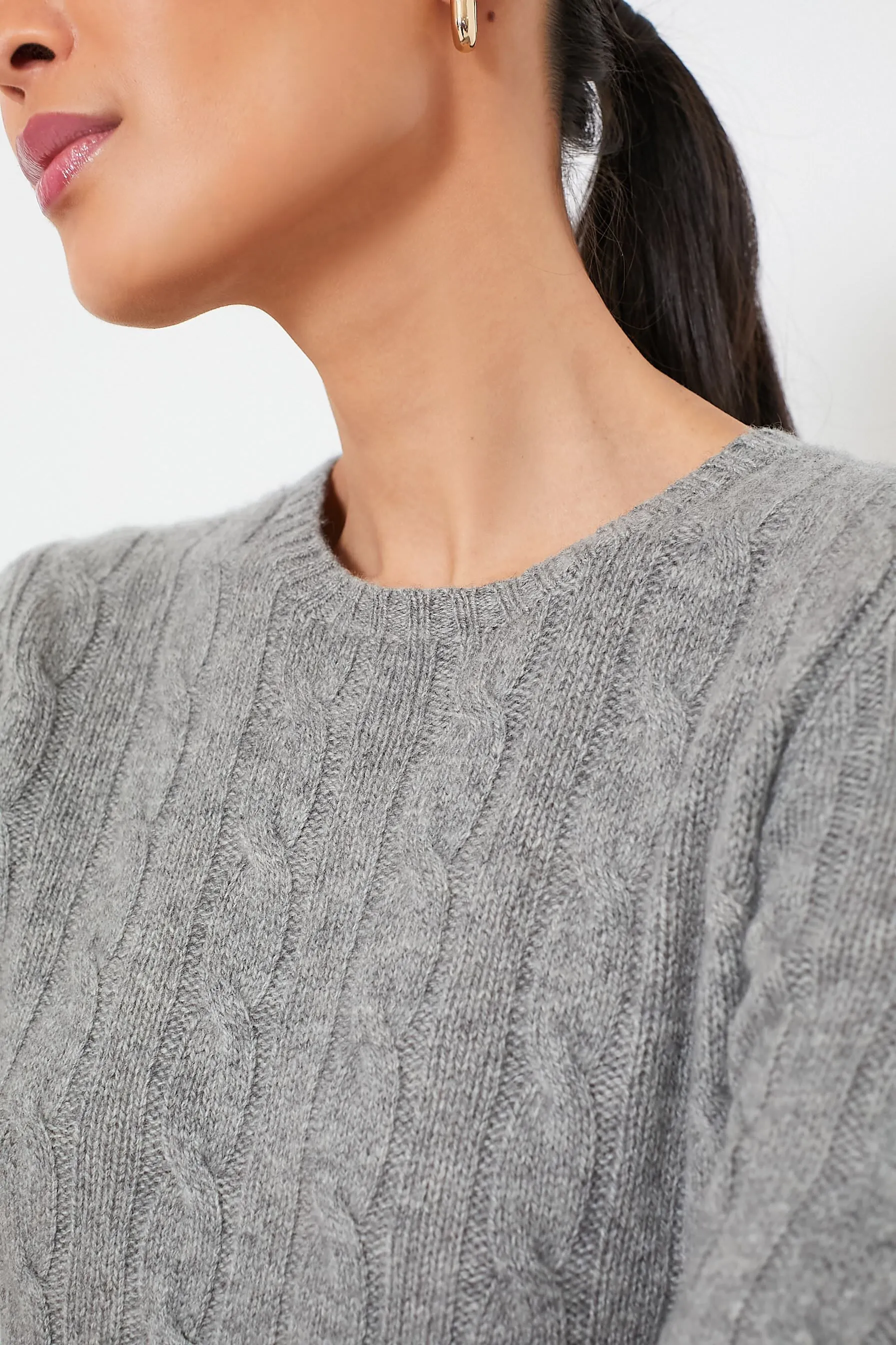 Battalion Grey Heather Julianna Classic Cashmere Pullover