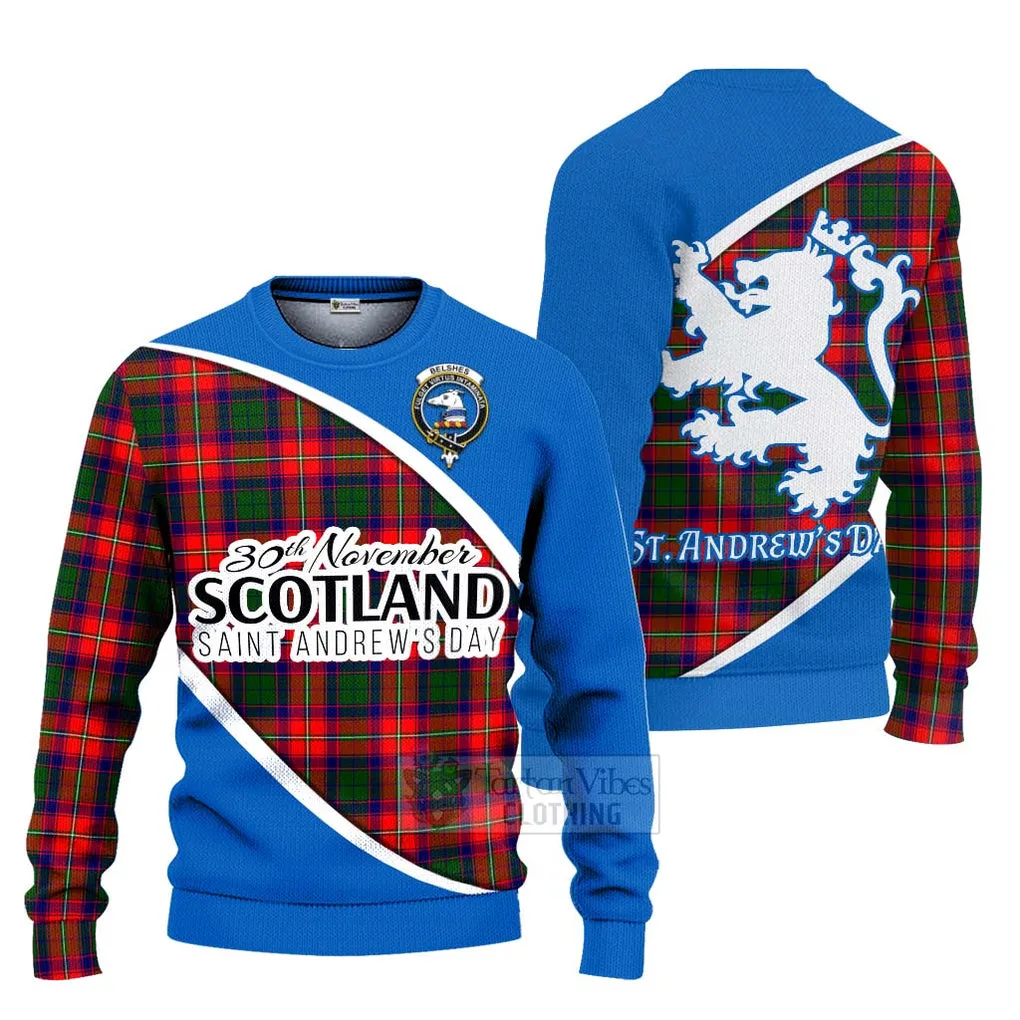 Belshes (Belsches) Family Crest Tartan Ugly Sweater Celebrate Saint Andrew's Day in Style