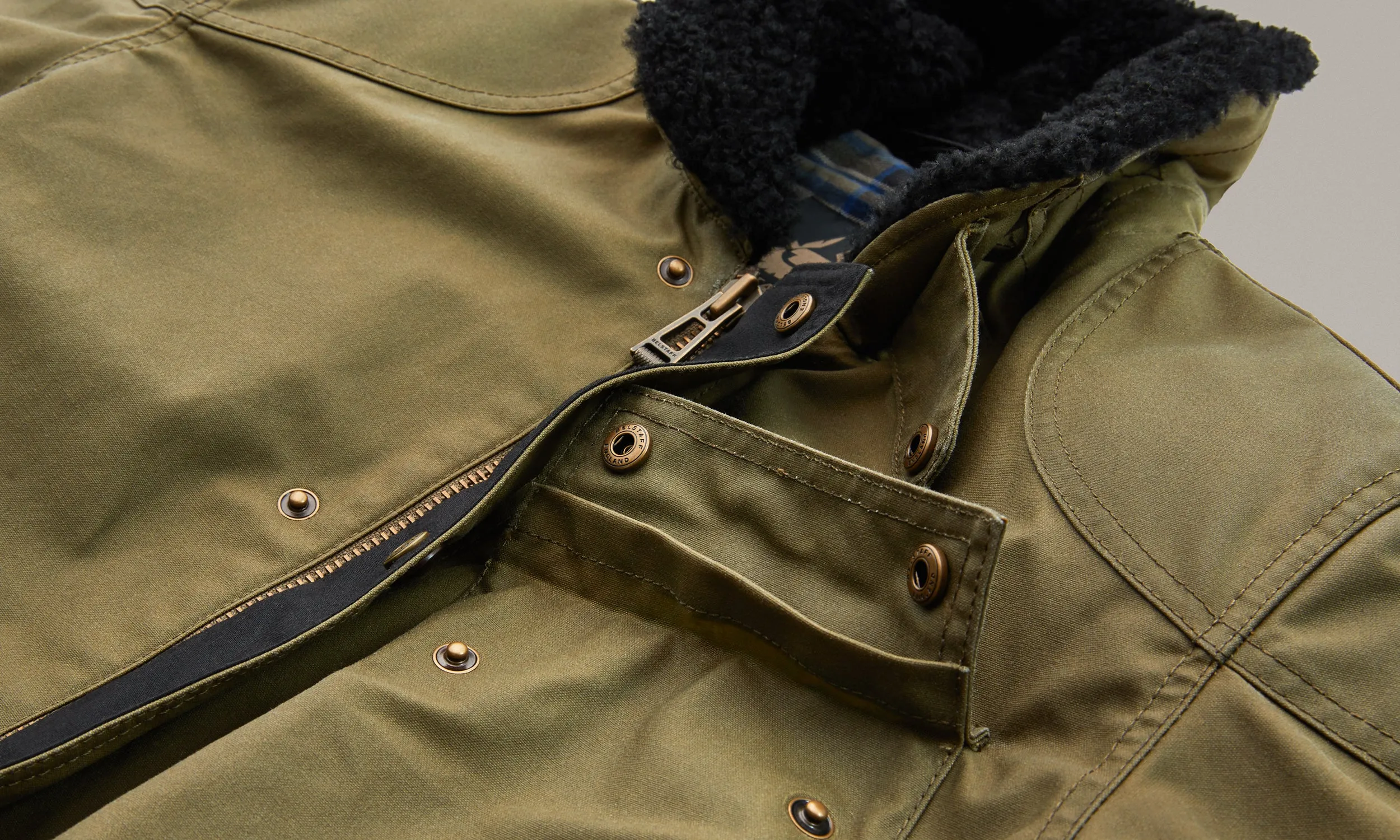 Belstaff Convoy Men's Waxed Cotton Jacket - Olive