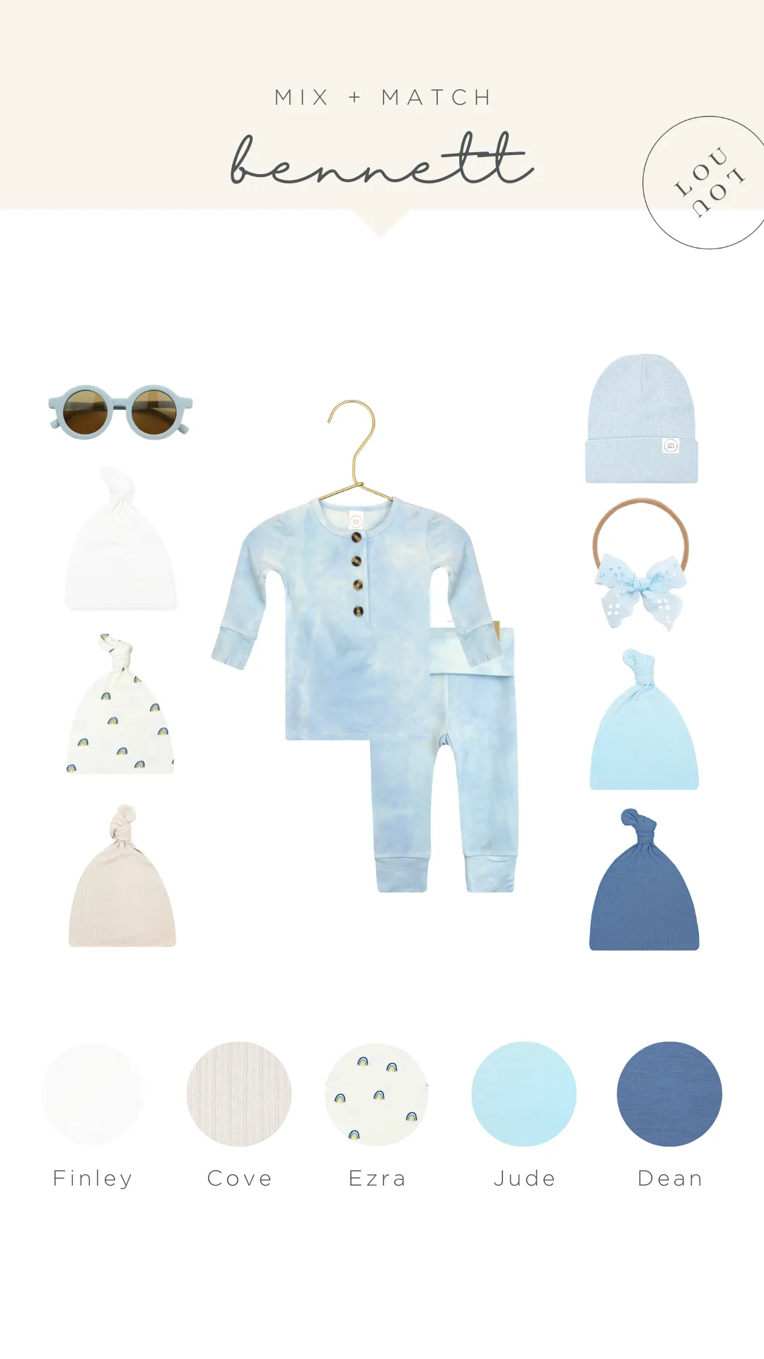 Bennett Newborn Hat Bundle (Gown)