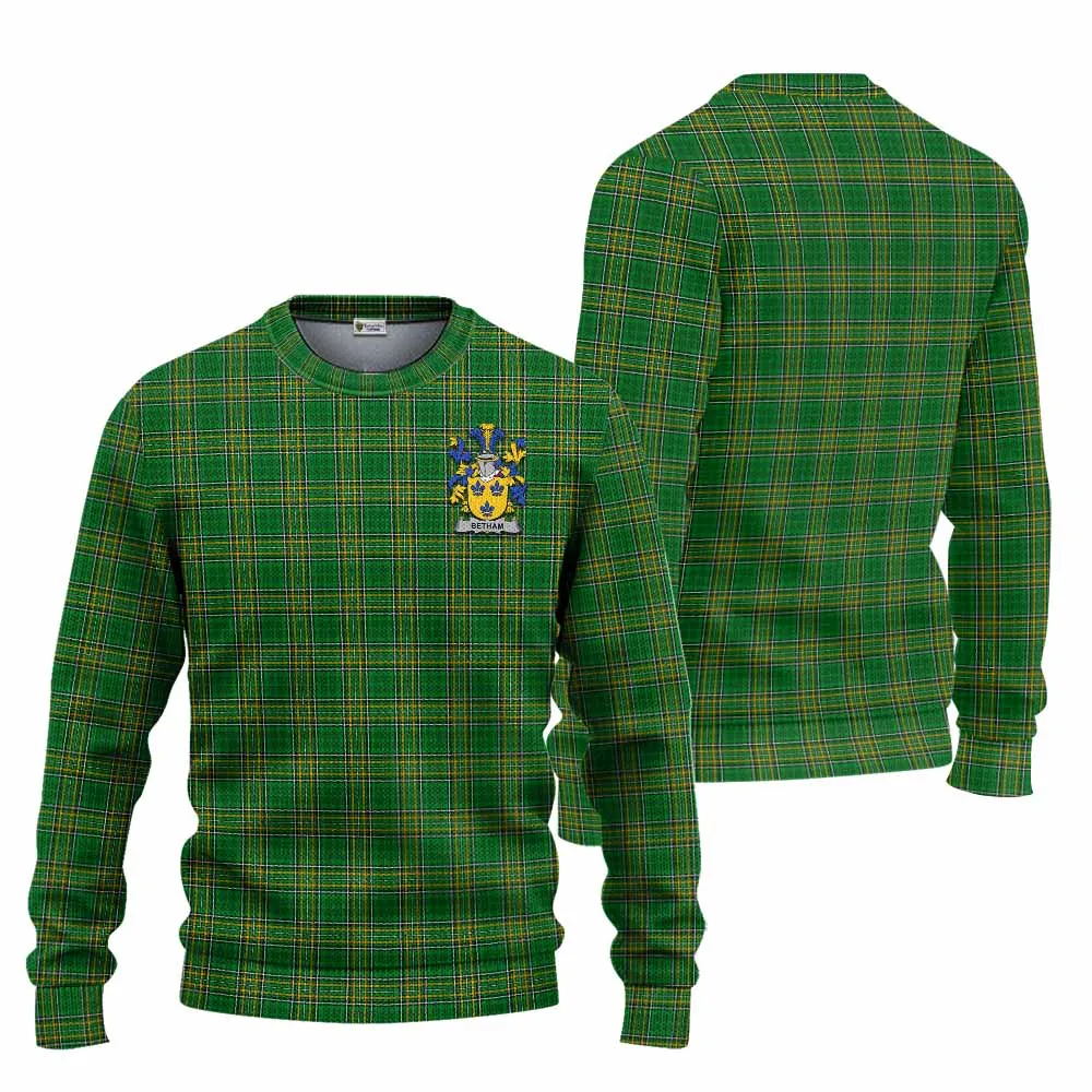 Betham Irish Clan Tartan Knitted Sweater with Coat of Arms