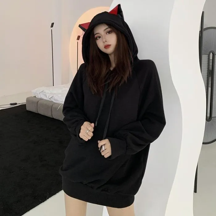 Black Cat Hoodie Sweater SD00973