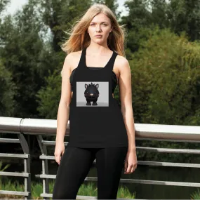 Black Kitty Women's Loose Racerback Tank Top