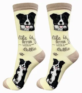 Border Collie Dog Crew Socks -Unisex