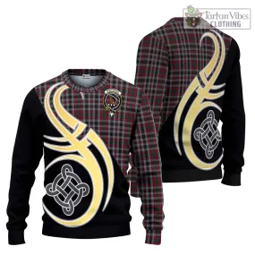 Borthwick Tartan Ugly Sweater with Family Crest and Celtic Symbol Style