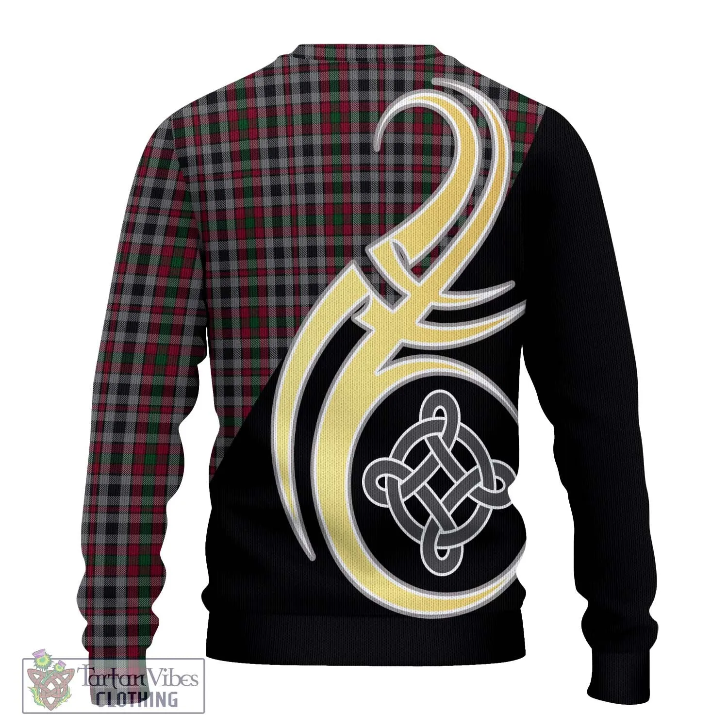 Borthwick Tartan Ugly Sweater with Family Crest and Celtic Symbol Style