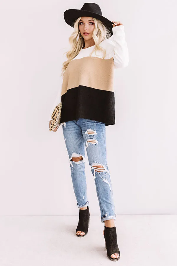 Bound For The Slopes Color Block Sweater