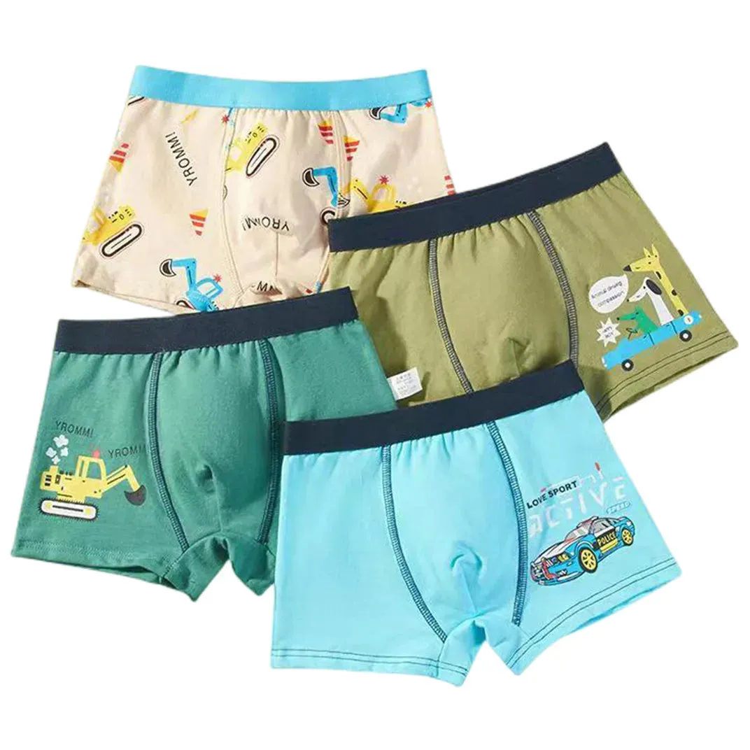 Boy Cartoon Boxers Kids Short Quality Cotton Panties Children Underpants Size 90-150 Dinosaur Anime Design Cute Boxers 4pcs/Lot