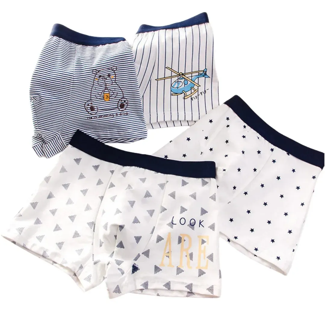 Boy Cartoon Boxers Kids Short Quality Cotton Panties Children Underpants Size 90-150 Dinosaur Anime Design Cute Boxers 4pcs/Lot