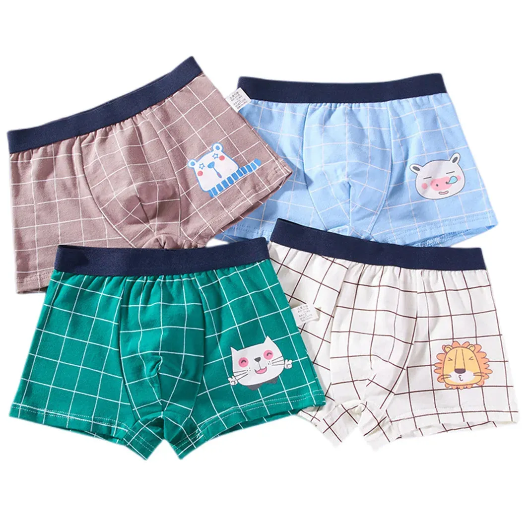 Boy Cartoon Boxers Kids Short Quality Cotton Panties Children Underpants Size 90-150 Dinosaur Anime Design Cute Boxers 4pcs/Lot