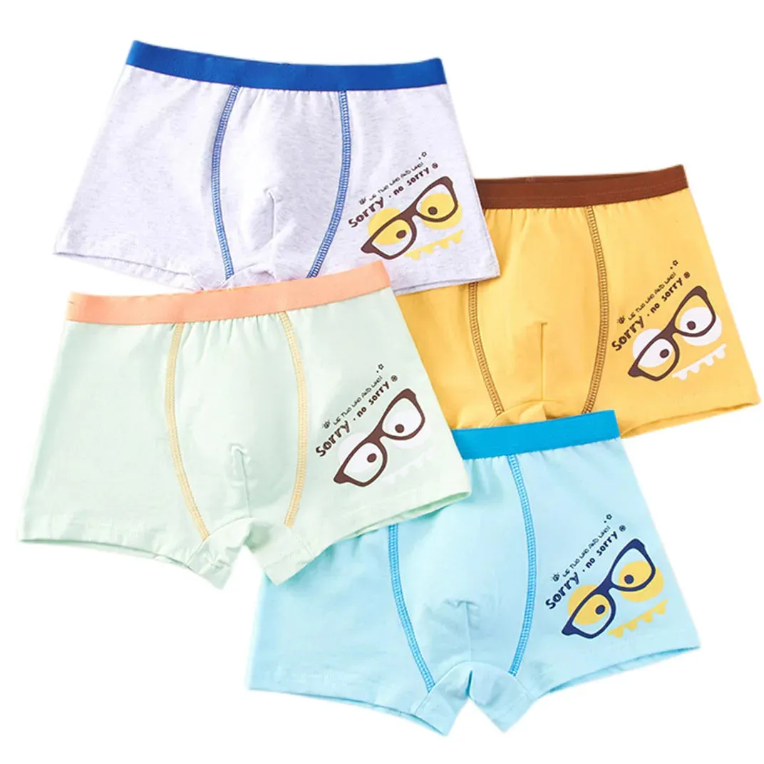 Boy Cartoon Boxers Kids Short Quality Cotton Panties Children Underpants Size 90-150 Dinosaur Anime Design Cute Boxers 4pcs/Lot