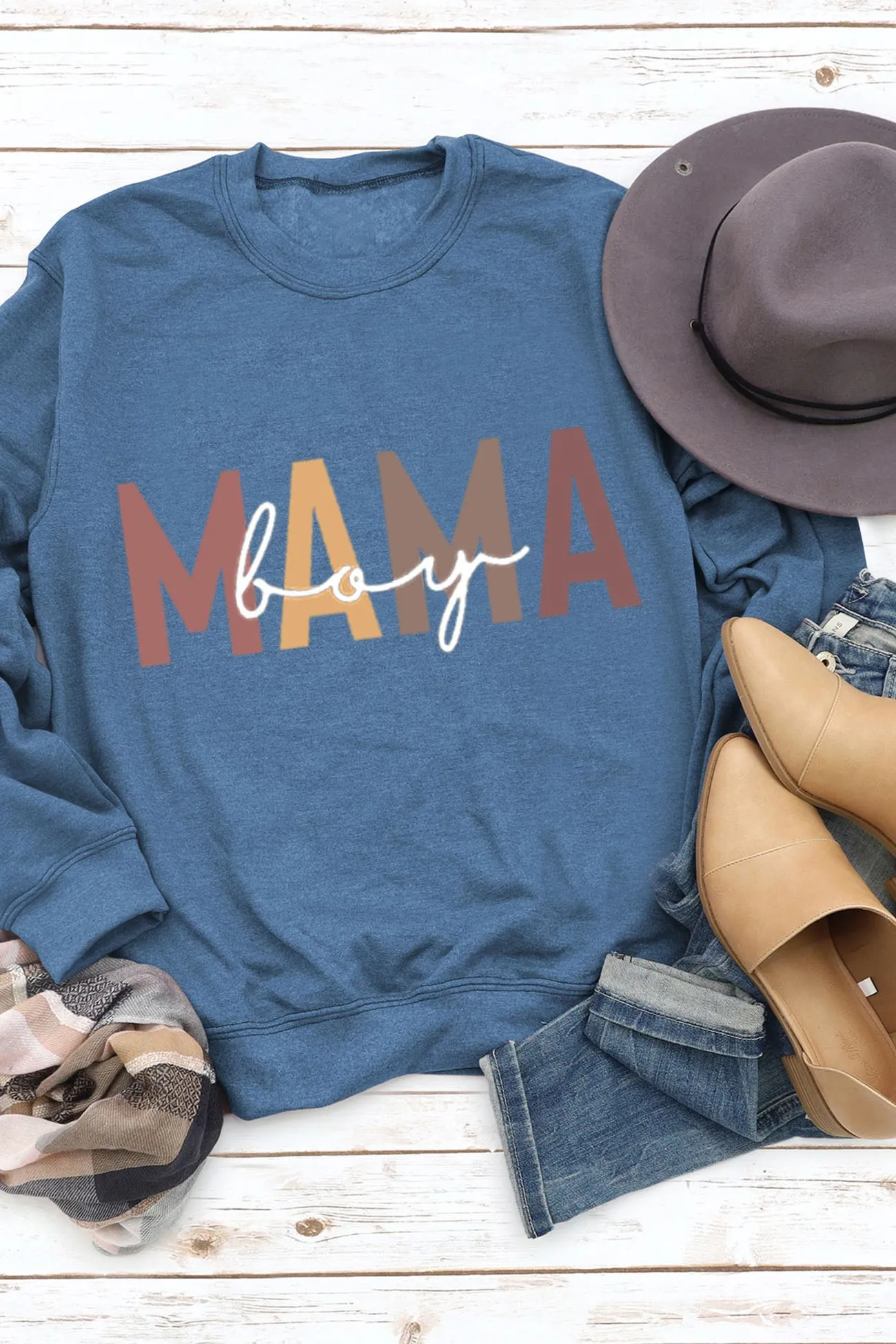 Boy Mama Letter Printed Sweatshirt