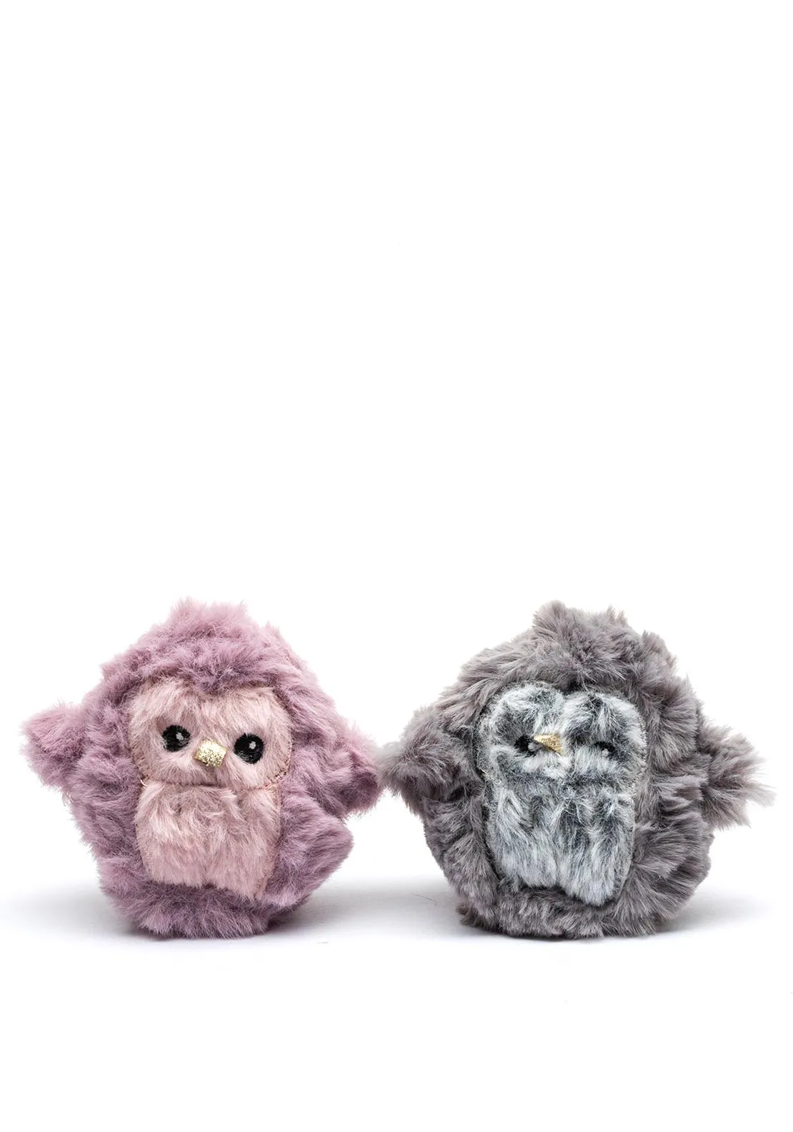 Brandwell Mini Owl Microwavable Hand Warmers, Purple and Grey