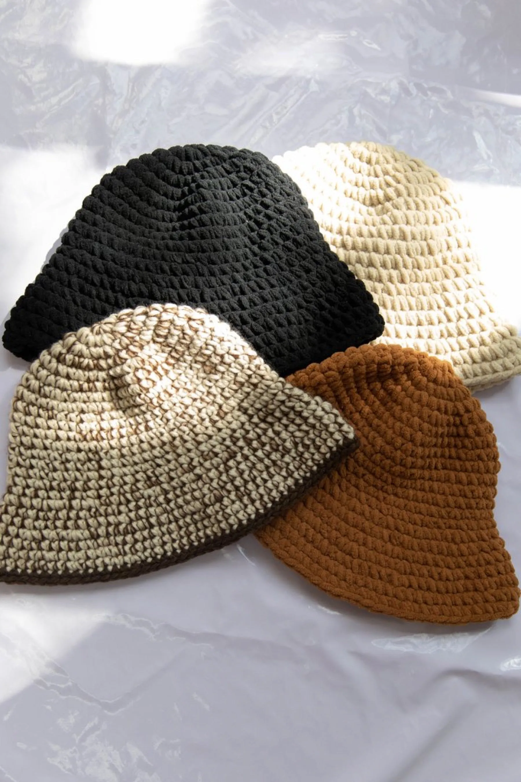 Brown   White Georgia Knit Bucket