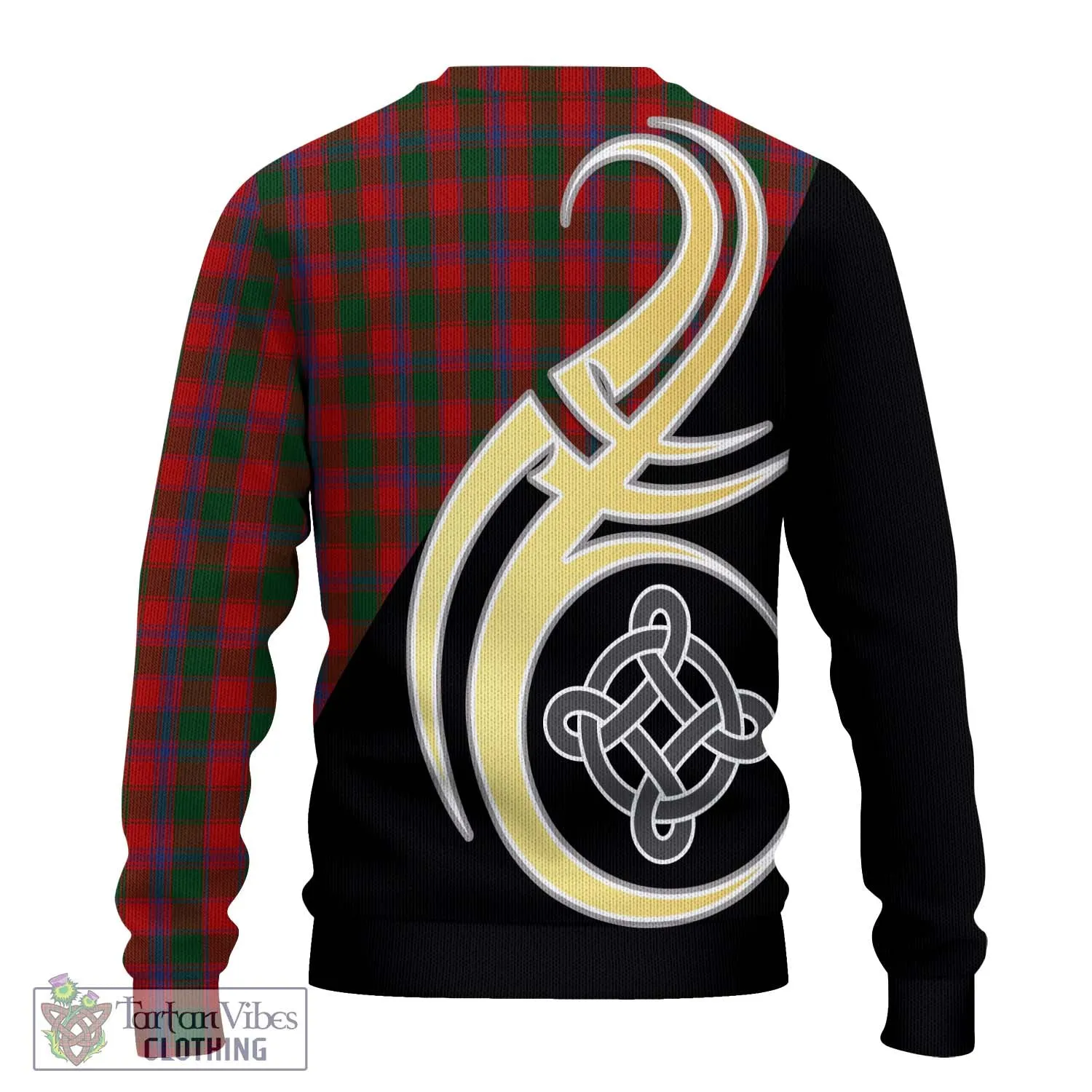 Bruce Old Tartan Ugly Sweater with Family Crest and Celtic Symbol Style