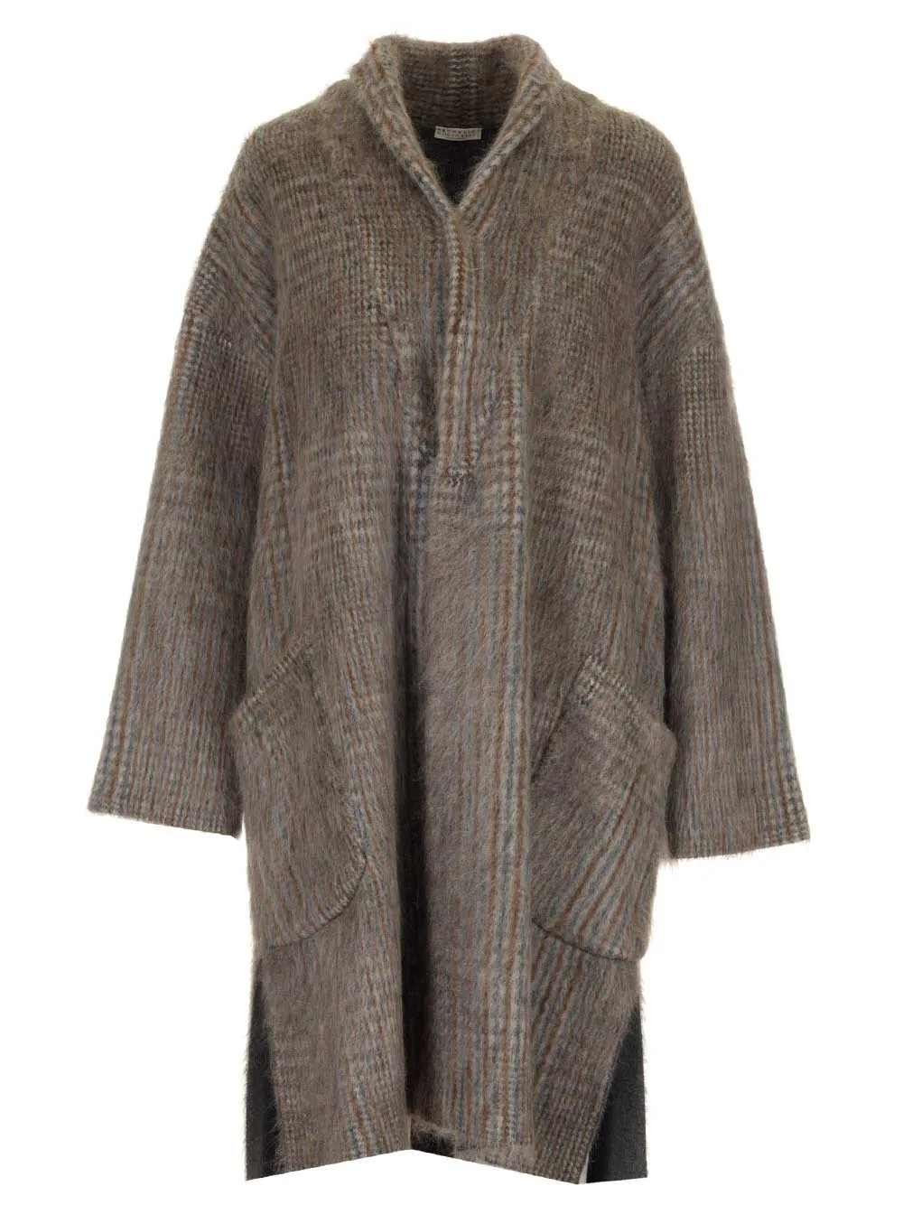 Brunello Cucinelli Checked Oversized Overcoat