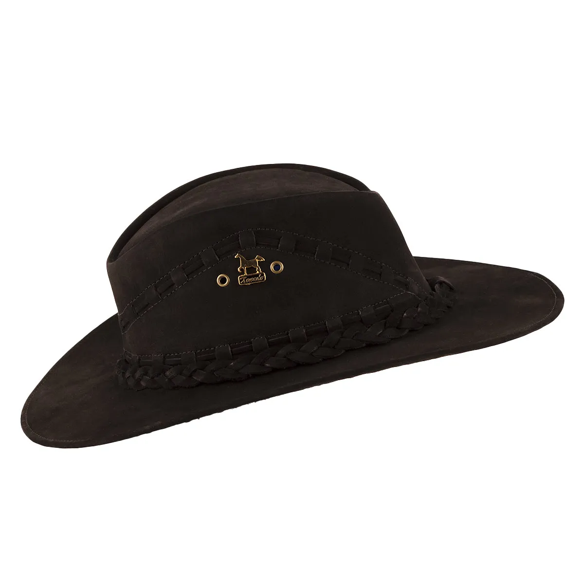 Brunello's Western Leather Hat in Black