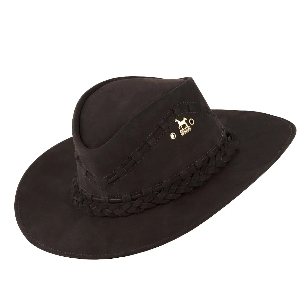 Brunello's Western Leather Hat in Black