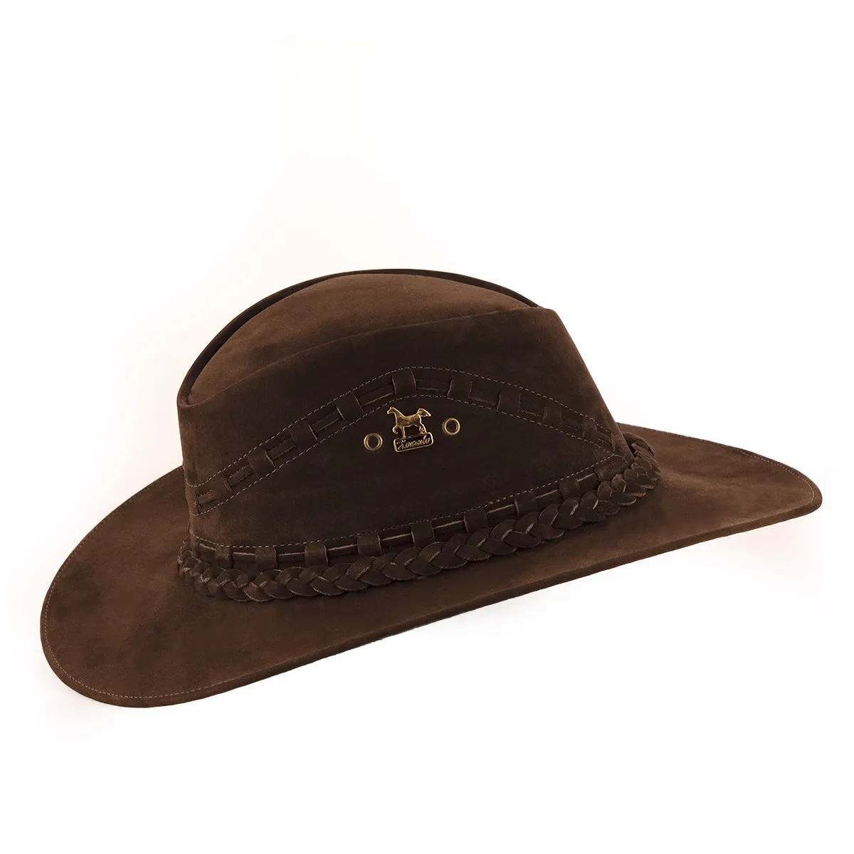 Brunello's Western Leather Hat in Coffee Brown