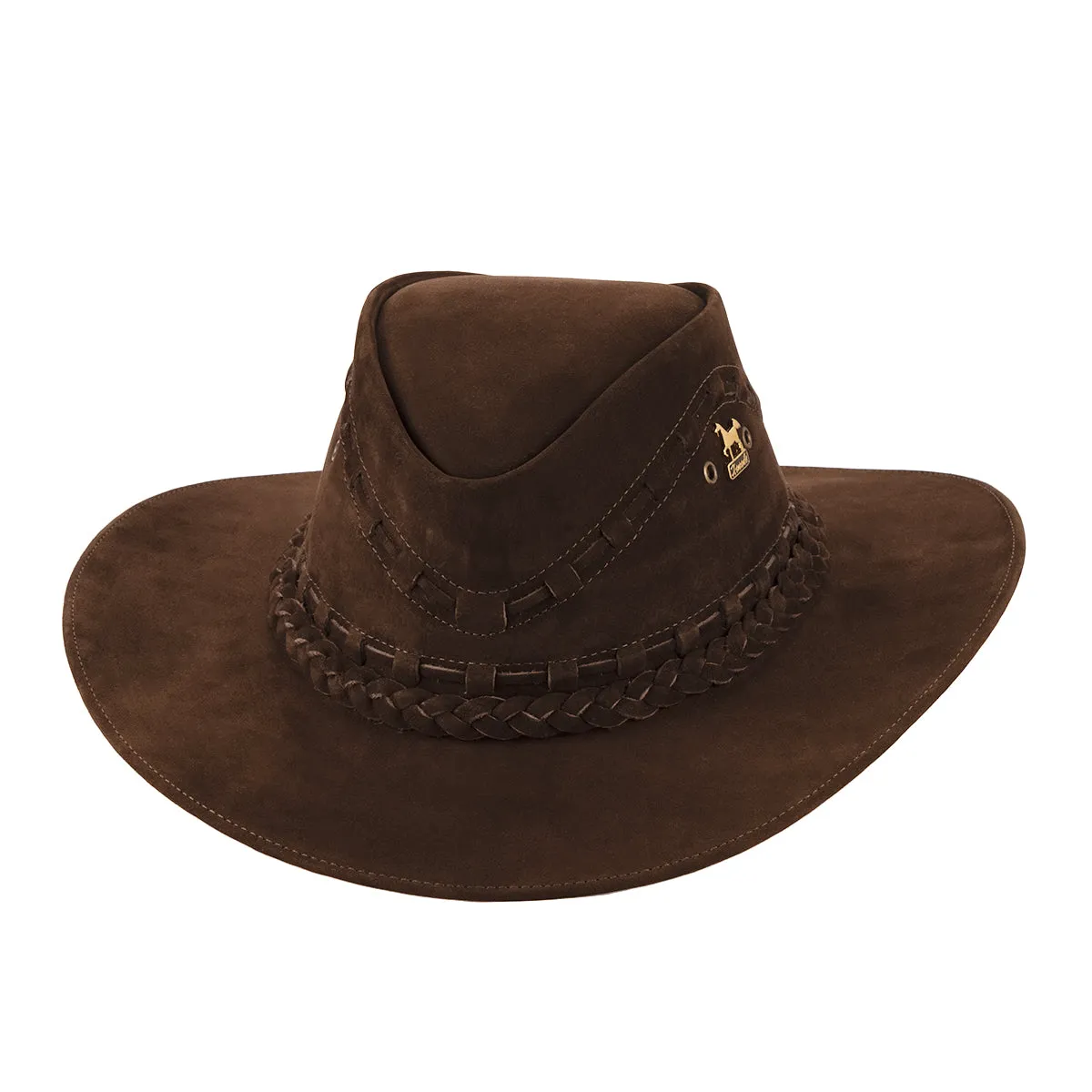 Brunello's Western Leather Hat in Coffee Brown