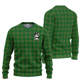 Burt Irish Clan Tartan Knitted Sweater with Coat of Arms