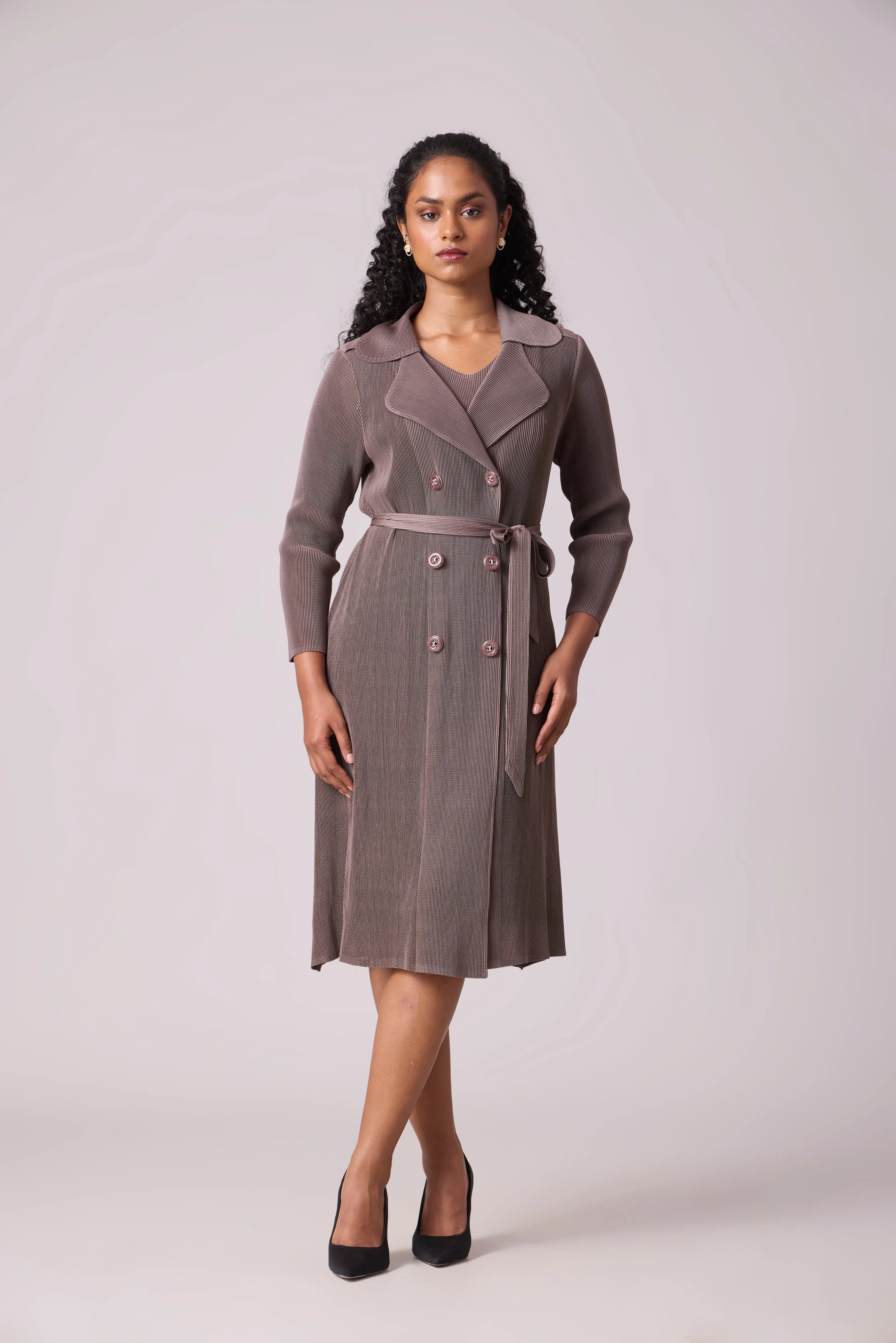 Camren Overlay Dress - Dark Taupe